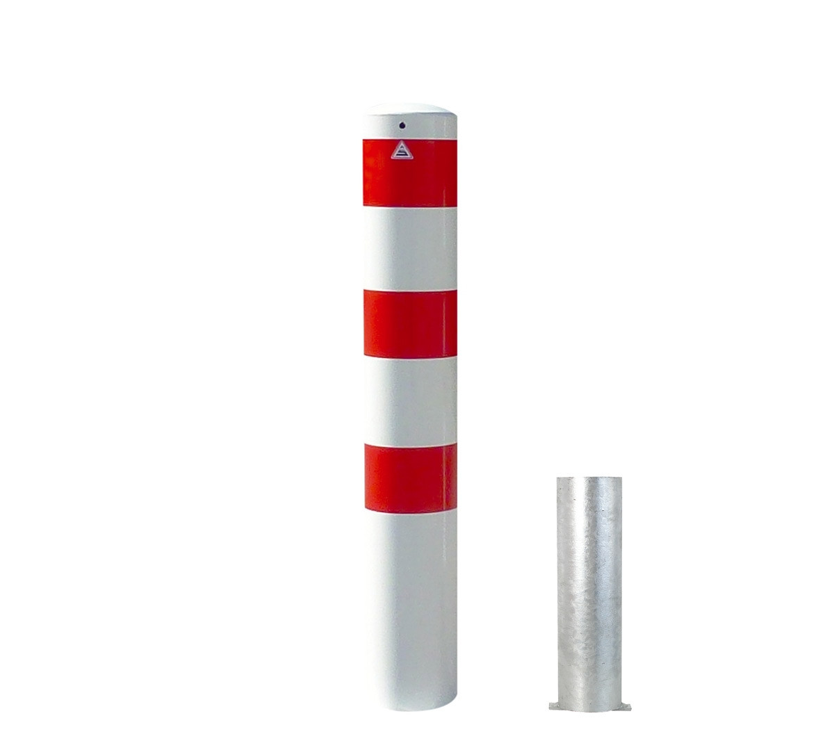 Stahlrohrpoller Ø 193 mm herausnehmbar ohne Verschluss Absperrpfosten inkl. Bodenhülse