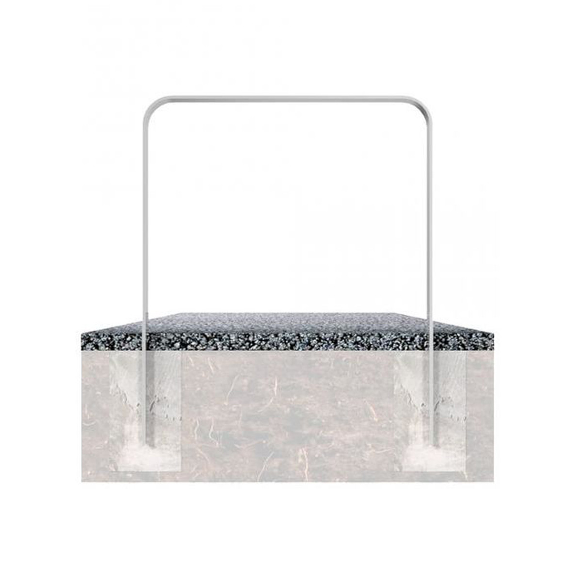 Anlehnbügel aus Flachstahl 80 x 12 mm – in gebogener Ausführung, feuerverzinkt, zum einbetonieren