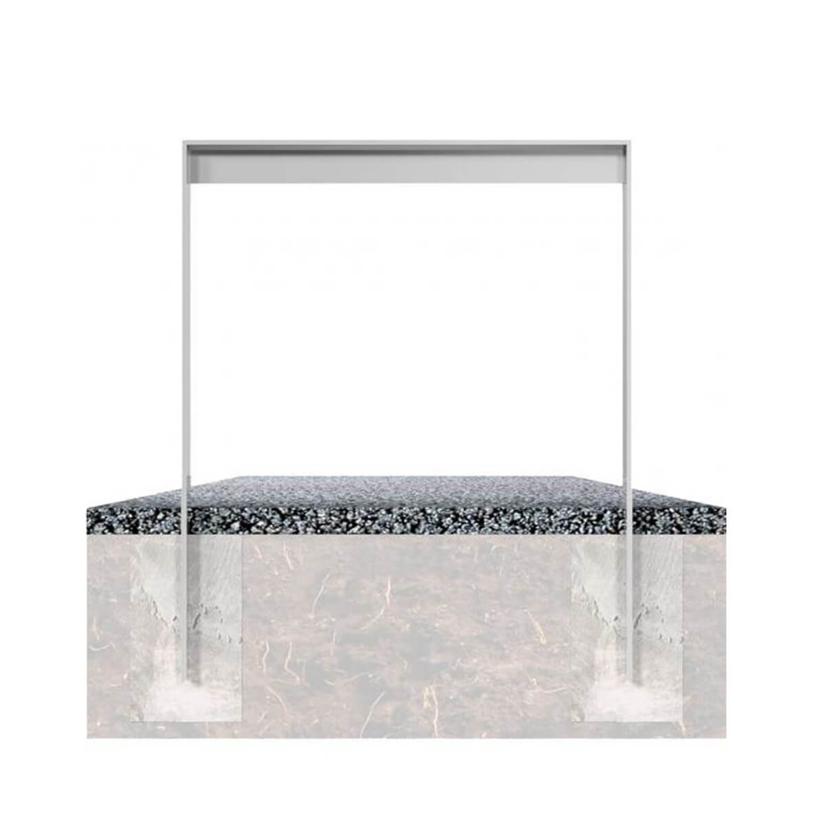 Anlehnbügel aus Flachstahl 80 x 12 mm mit Unterzug