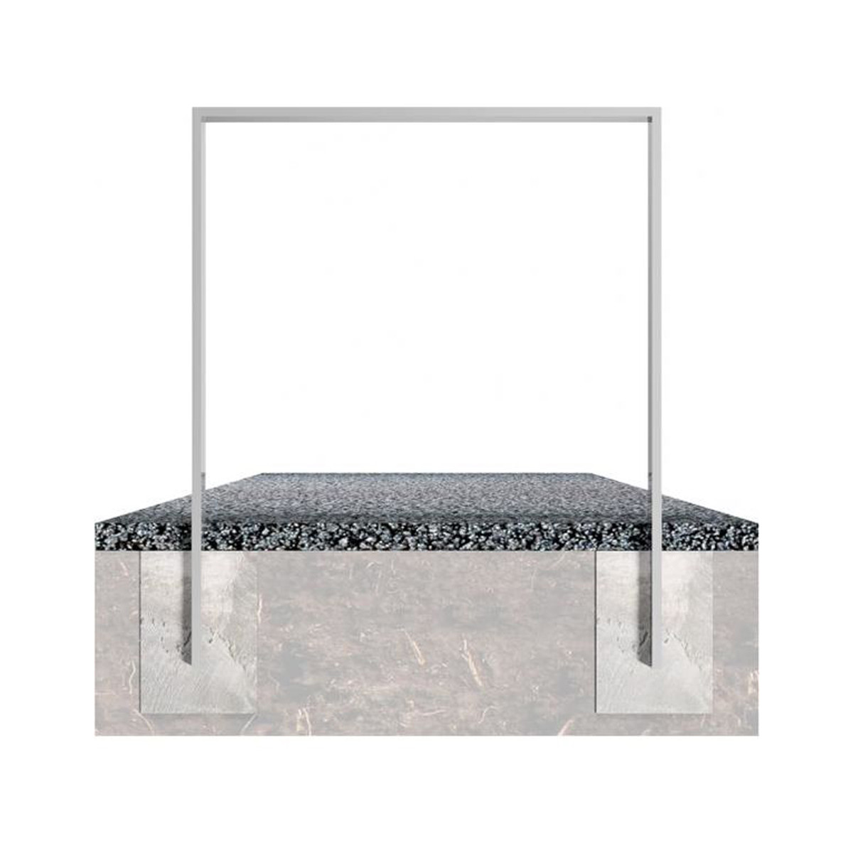 Anlehnbügel aus Stahlrohr 80 x 20 mm, zum einbetonieren