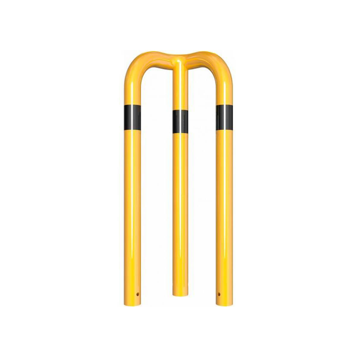 Rammschutzbügel 90° gleichschenkelig Ø 76 mm Stahlrohr zum einbetonieren gelb / schwarz